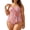 a-Pink, variant on Women's Plus Size 2 Piece Tankini Set High Waist Tummy Control Full Coverage Floral Bathing Suit