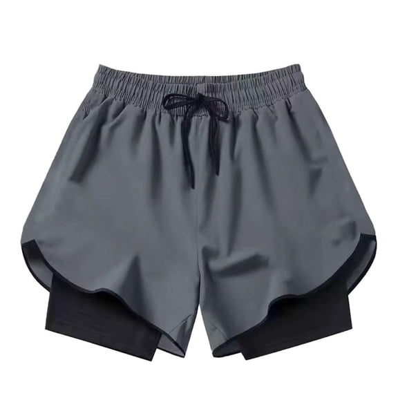 Men's 2-in-1 Athletic Running Shorts with Built-in Compression Liner Quick Dry Performance Fabric for Gym and Outdoor Activities Multiple Sizes Available