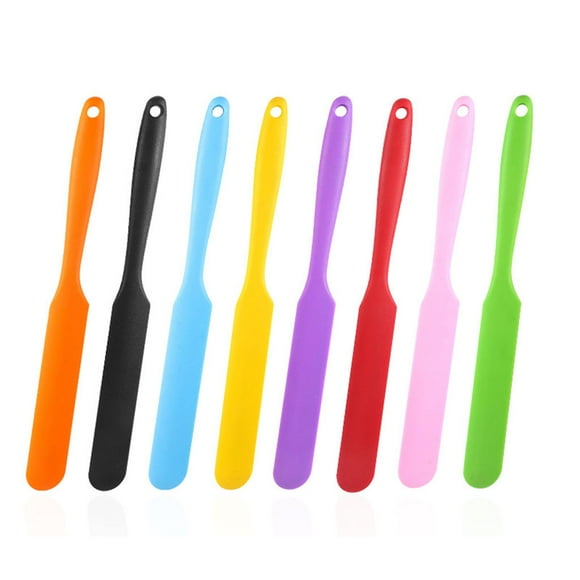 8 Pcs/Set Silicone Stir Sticks Kit Heat Resistant Cake Cream Butter Spatulas Mixing Batter Scraper Non-Stick Flexible for Epoxy DIY Crafts Baking Cooking Tool
