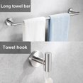 thumbnail image 3 of 6 Pieces Brushed Nickel Bathroom Hardware Accessories Set Hand Towel Ring 16&23.6 inch Round Towel Bar Silver Toilet Paper Holder Towel Hooks 2 Pieces SUS 304 Stainless Steel,Heavy Duty,Wall Mounted, 3 of 3