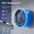 thumbnail image 4 of STARBIAO IPX7 Waterproof Shower Bluetooth Speaker, Portable Wireless Speaker with Suction Cup, Bluetooth 5.3, LED Clock, RGB Light, FM Radio, TWS Pairing, 360° Sound, Blue, 4 of 11