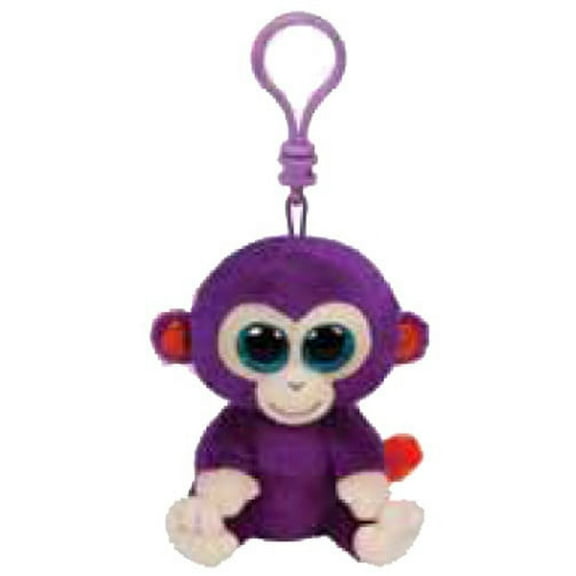 TY Beanie Boos - GRAPES the Monkey (Glitter Eyes) (Plastic Key Clip)