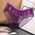 thumbnail image 3 of Panties for Women,Transparent Lace Underwear Low Waisted Seamless Mesh Triangle Panties For Women,Womens Underwear,Purple,M, 3 of 3