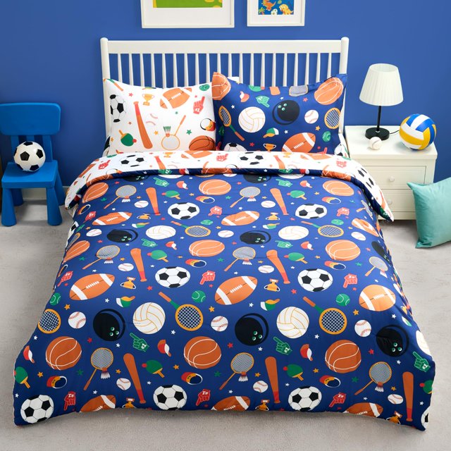 Juego de ropa de cama Joiedomi Twin de microfibra deportiva de 5 piezas