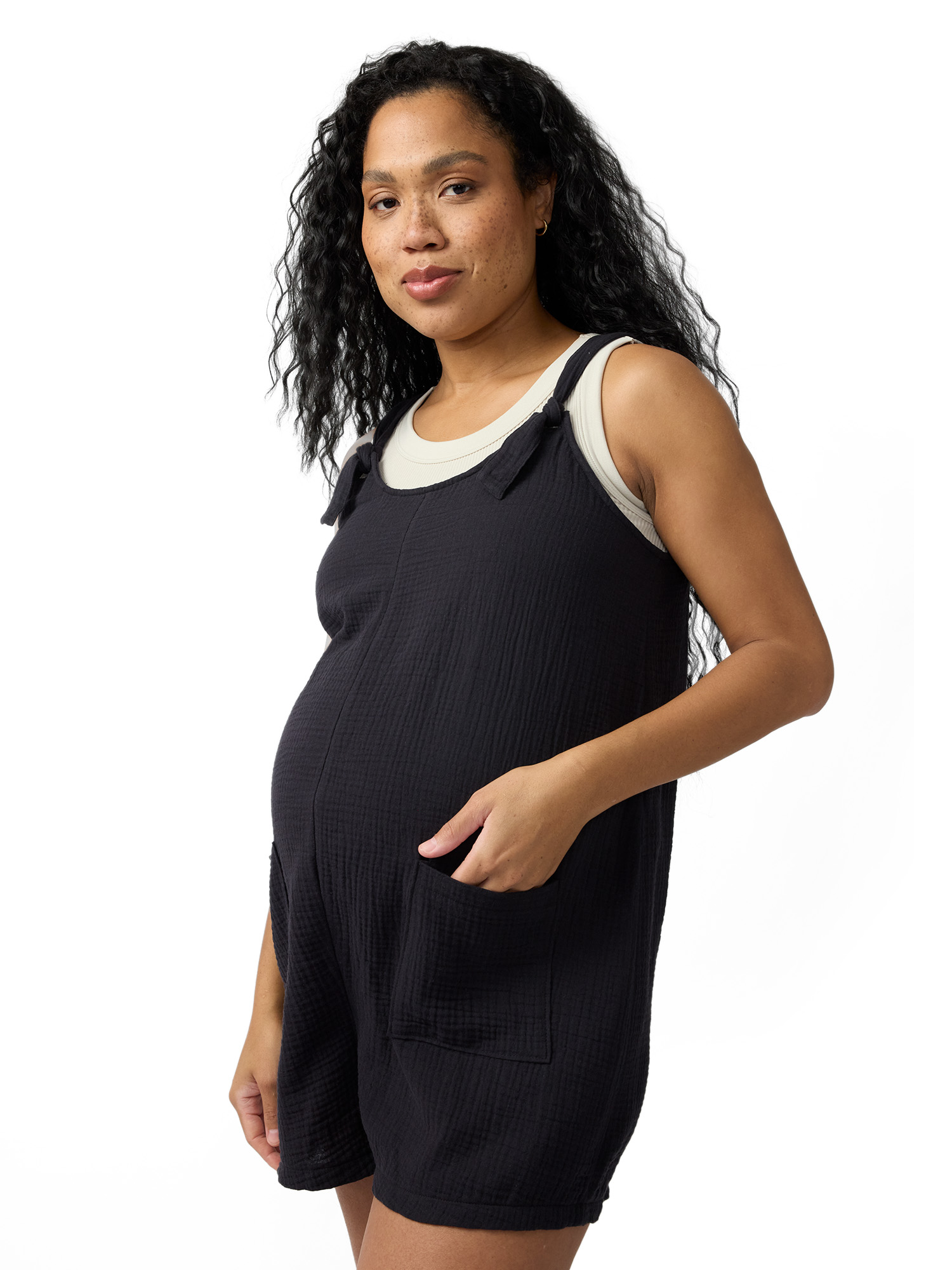 Ingrid & Isabel For Every Belly Women's Maternity Gauze Romper, Sizes S-XXL