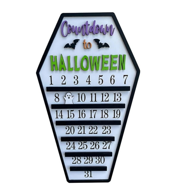 Thinsony Party Decor Energy Saving Suitable For Multiple Scenarios Rich In Sense Wood HalloweenDecoration Christmas Calendar Multicolor 1Set