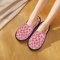 thumbnail image 5 of KLL Strawberry Slippers for Women Men House Slip on Indoor Outdoor Bedroom Furry Fleece Lined Ladies Comfy Anti-Skid Rubber Hard Sole-, 5 of 8