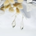 thumbnail image 2 of Modern Long Icicle White MOP Inlay Sterling Silver Dangle Earrings, 2 of 5
