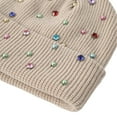 thumbnail image 5 of AWZXDE Beanie Hats For Women Colorful Beaded Knitted Cap Versatile Style Warm For Autumn And Winter Beige, 5 of 7