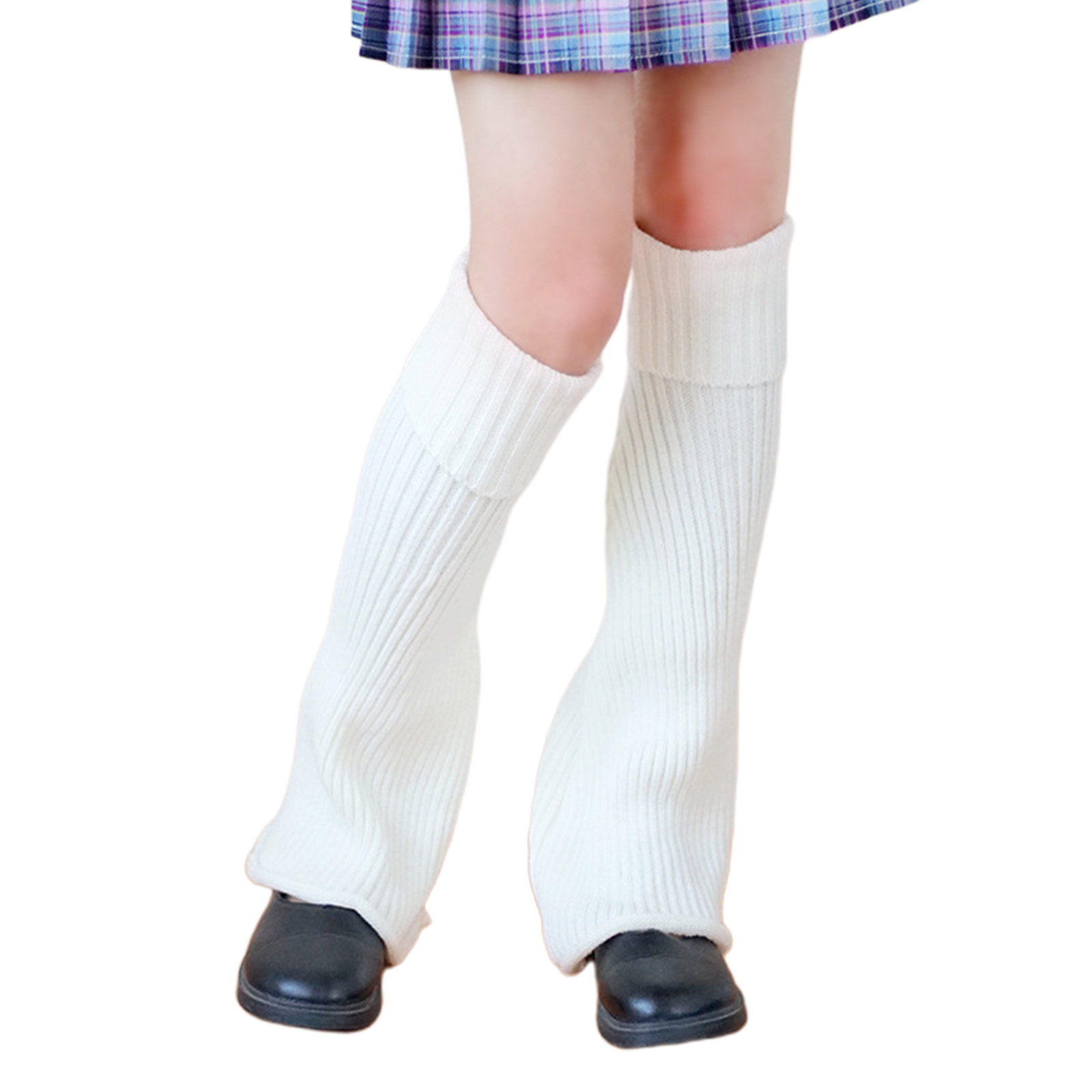 YUUZONE Women Ribbed Knit Flare Leg Warmers Turn Cuff Wide Leg Foot Cover Knee Socks