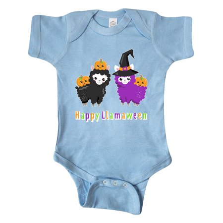 

Inktastic Happy Llamaween with Cute Llamas and Pumpkins Gift Baby Boy or Baby Girl Bodysuit