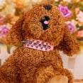 thumbnail image 3 of Pet ajustable PU cuero tachonado hebilla con púas gato cachorro perro collar remache correa rosa L, 3 of 3