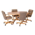 thumbnail image 3 of Caster Chair Company 5-Piece 42x[42/60] Caster Dining Set Wood Edge Laminate Table Top & Caramel Chairs, 3 of 23