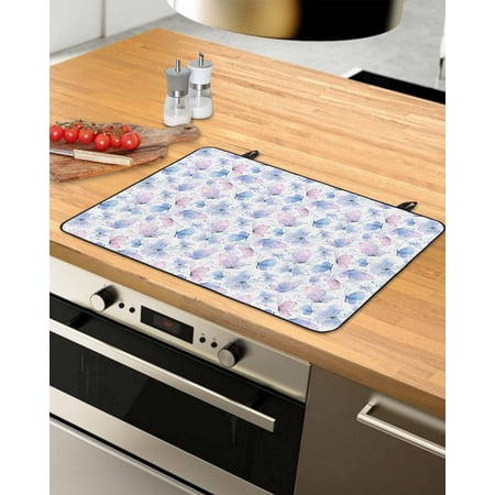 

Blue Pink Butterfly Stove Top Covers for Electric Stove Heat Insulation Fireproof Glass Cooktop Cover Counter Top Glass Stove Cover for Prevent Scratches 36 x21 Spring Watercolor Butterfly