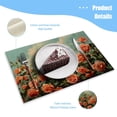 thumbnail image 3 of BaHomeck placemats Set of 4 Large Painting Of Pink And Orange Roses Cotton Linen rectangle Placemats for Kitchen Dining Table Indoor,Outdoor,18*12inch, 3 of 4