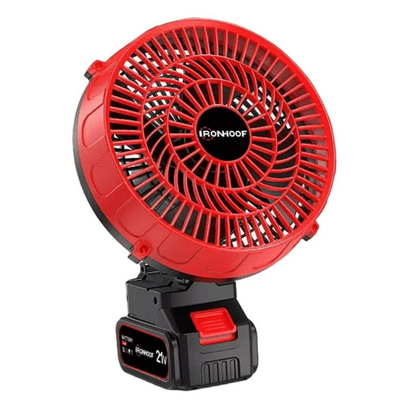 Ventilador Portátil Inalámbrico Piso Recargable Rojo