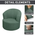 thumbnail image 4 of High Stretch Swivel Barrel Chair Covers - Jacquard Swivel Sofa Chair Covers - Modern Club Round Armchair Slipcover - Reusable Accent Chair Protectors (Color : 03, Size : 1PCS), 4 of 12