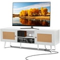 thumbnail image 3 of KFFKFF Rattan Television Stand for 65" TVs, Bohemian Style Stand with Rattan Front, Media Center Featuring Built-in Socket and USB Ports, Contemporary TV Cabinet for Living Spaces, Media Areas, 3 of 9