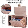 thumbnail image 6 of Allytechgroup Galaxy Z Flip 3 Wallet Case with Shoulder Strap, Premium PU Leather Multiple Cards Slots Protective Shockproof Portable Phone Case Cover for Samsung Galaxy Z Flip 3, Rosegold, 6 of 7
