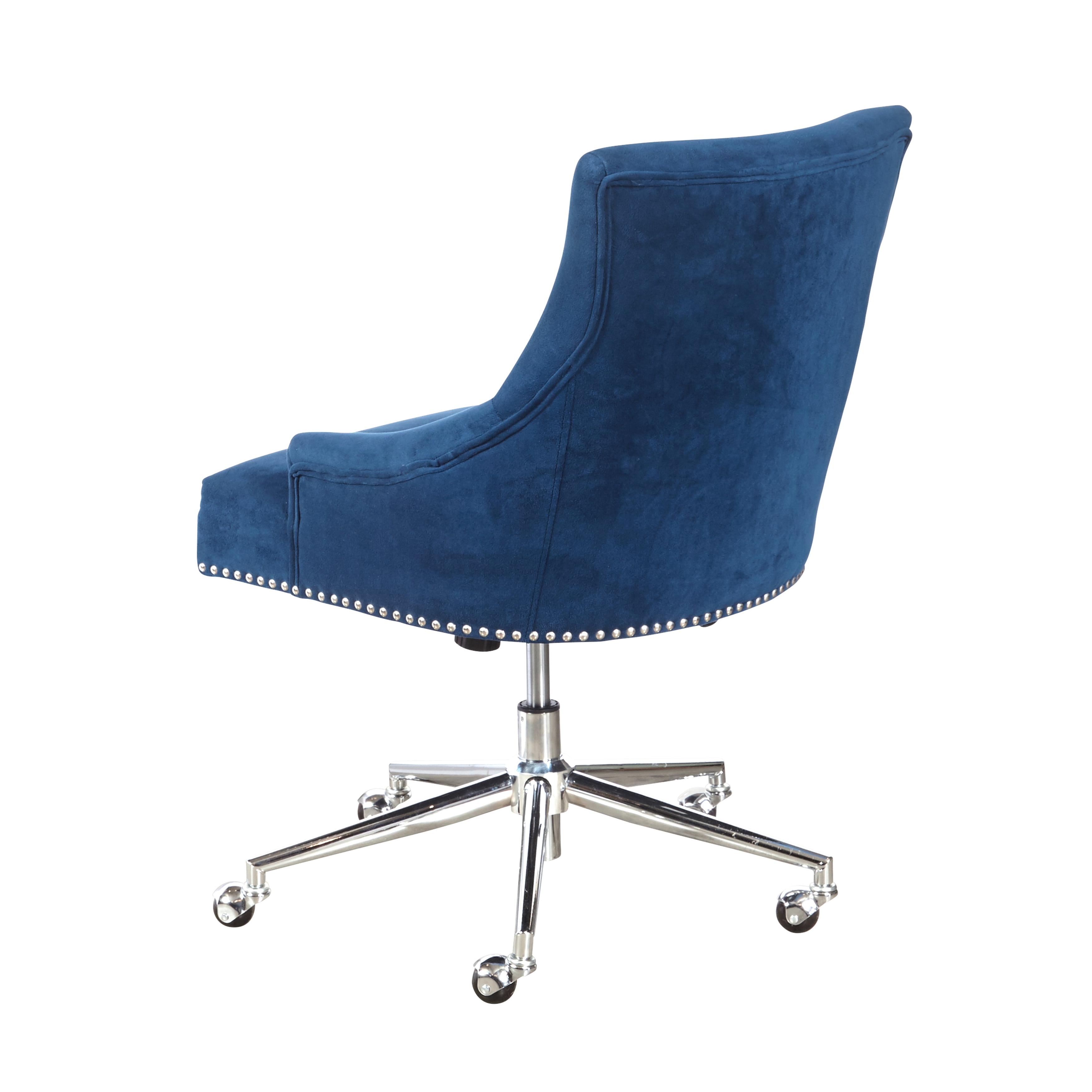 Accentrics Home Luxe Button Back Office Chair In Navy Blue Velvet DS-D274-703-1