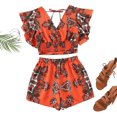 thumbnail image 3 of Ensemble 2 Pcs Boho Manches Papillon Nœud devant Crop Top avec Shorts, 3 of 6