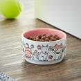 thumbnail image 2 of Vibrant Life Happy Dog Ceramic Dog Bowl, Pink, Small, 4.5 inch, 2 of 5