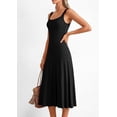 thumbnail image 4 of PRETTYGARDEN Spring Dresses for Women Summer Casual Sleeveless Square Neck A Line Knit Pleated Midi Cocktail Party Dress, 4 of 8