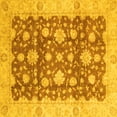 thumbnail image 1 of Ahgly Company Indoor Square Oriental Yellow Traditional Area Rugs, 4' Square, 1 of 4