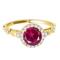 thumbnail image 2 of Aonejewelry 1.20 Ct. Halo Ruby and Diamond Engagement Wedding Ring In 14k Solid Yellow Gold, 2 of 4