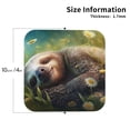 thumbnail image 2 of Lsque Daisy Sleeping Sloth Pattern 4" Drink Coasters Set of 4, PVC Leather Absorbent Coasters, Table Coaster Set Decorative Coffee Cup Coasters Housewarming Gift -Square, 2 of 6