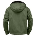 thumbnail image 4 of Fgnfyis Winter Jackets for Men Warm Jacket with Hood and Zip Thermal Lined Windproof Thick Hooded Casual Outerwear Mens Coat Green XXXL, 4 of 6