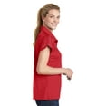 thumbnail image 3 of Sport-Tek LST659 Ladies Contrast Stitch Micropique Sport-Wick Polo Shirt, True Red, M, 3 of 6