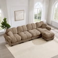 thumbnail image 5 of Nkurdsu 131" Oversized Modular Cloud Sectional Sofa with Movable Ottoman, L-Shaped Chenille Couch for Living Room, Brown, 5 of 7