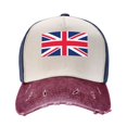 thumbnail image 2 of Men Women Union Jacks Flag Distressed Twill Cotton Baseball Cap Vintage Adjustable Dad Hat, 2 of 7