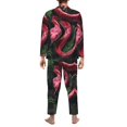 thumbnail image 5 of Mens Pajamas Set - Red Viper Jungle Intensity Comfy Long Sleeve Button Up Pajama Sets for Men 2 Piece, Soft Sleepwear Nightwear Pjs Lounge Sets for Men with Pockets, 5 of 5