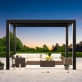 thumbnail image 3 of Modern Shade Aurora 10'x10' Louvered Pergola, Adjustable Waterproof Roof with Drainage, Reinforced Frame for Patio & Deck, Black, 3 of 8