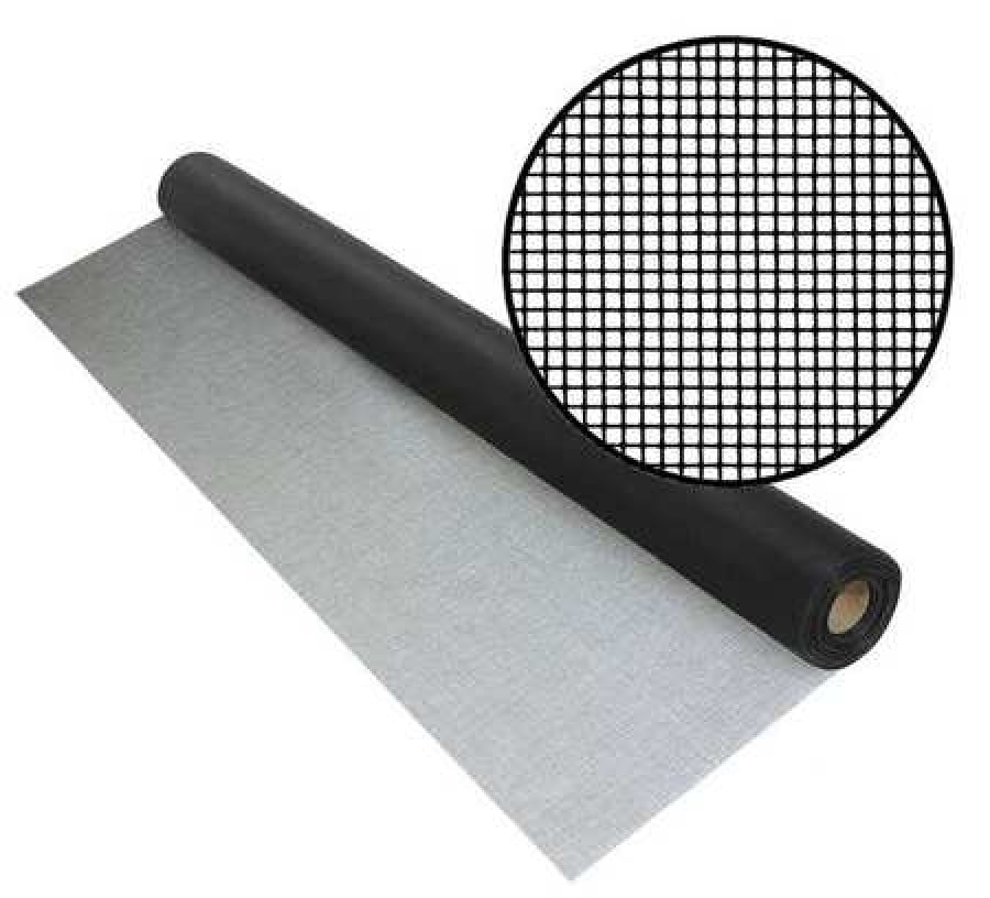 PHIFER 3027671 Door and Window Screen, Fiberglass, 48 in W, 25 ft L, 0.008 in Wire Dia, Black