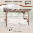 thumbnail image 3 of Wooden Carport Garage Outdoor Gazebo Wooden Pergola for Backyard, Coffee with Metal Roof & Bulbs & Bar Counters   13' x 6.5', 3 of 13
