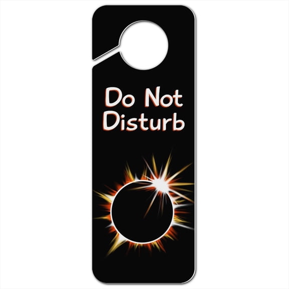 Total Solar Eclipse Painted Plastic Door Knob Hanger Sign