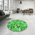 thumbnail image 4 of Ahgly Company Machine Washable Indoor Rectangle Transitional Neon Green Area Rugs, 2' x 5', 4 of 7