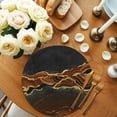 thumbnail image 2 of Brown Marble Round 15 Inch Placemats Set of 2, Gold Abstract Vintage Modern Ombre Art HeatResistant Non Slip Place Mats for Dining Table, Wipeable Braided Kitchen Table Mats for Housewarming, 2 of 9