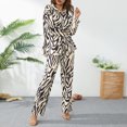 thumbnail image 1 of Top De Manga Larga + Pantalones Top de manga larga para mujer + Pantalones Camisa estampada + Pantalones de cintura alta (Negro M) Cgtredaw Para estrenar, 1 of 1