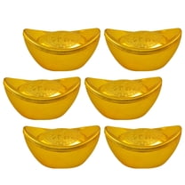 CATIEBYE Home Decor Set 6 Pieces Golden Plastic Decorative Accents for Living Room and Office
