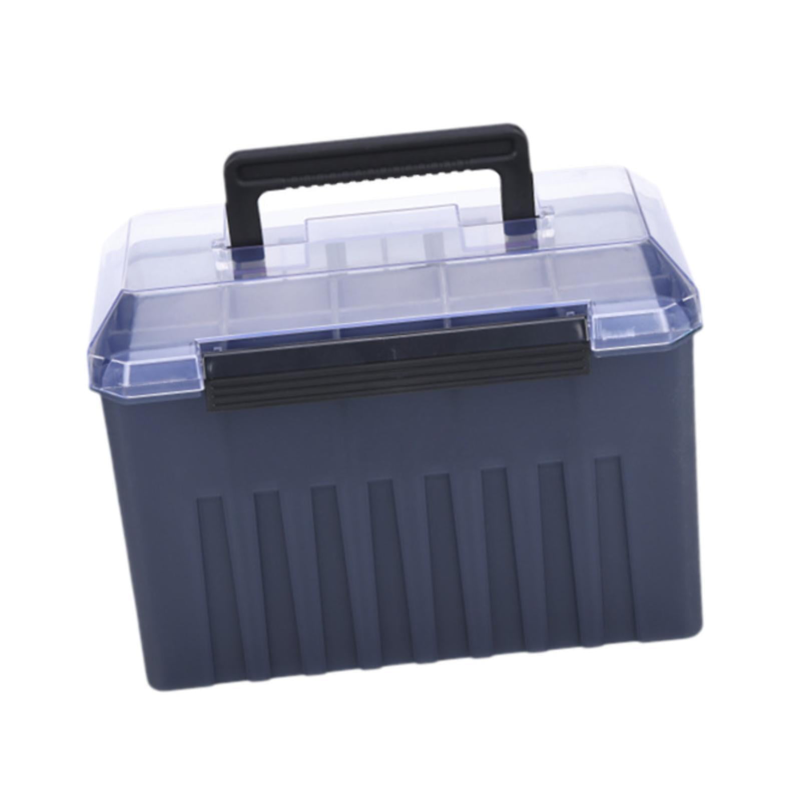 Wswqop Fishing Tackle Box Storage Case Fishing Accessories Portable Sturdy Multipurpose Style D