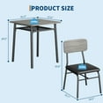 thumbnail image 5 of Accreate 3 Piece Space-Saving Dining Table Set for 2, Built-in Storage, Metal Frame Chairs, 5 of 8