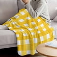thumbnail image 3 of Yellow Plaid Blanket Soft Cozy Warm Throw Blanket for Couch, Plush Fuzzy Flannel Fleece Blankets for Sofa, Watercolor Grid Checker Gingham Farmhouse Bed Blankets Lightweight Gifts for Women, 50"x60", 3 of 9