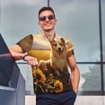 thumbnail image 4 of Sikiie Pastoral Sunflower Corgi Print Men's Short-sleeved POLO Shirts, Button-down Shirts and T-shirts are Suitable for Vacation, Leisure and Business-Small, 4 of 6
