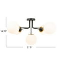 thumbnail image 2 of Creative Co-Op Sputnik Flush Mount Opal Glass Ceiling Light, Black and Gold, 2 of 4