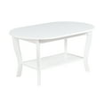 thumbnail image 2 of Convenience Concepts American Heritage Oval MDF Coffee Table with Shelf, White, 2 of 5