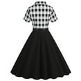 thumbnail image 5 of Lovskoo 2024 Women 1950S Vintage Short Sleeve Doll Collar Vintage Swing A Line Midi Summer Dress Cocktail Party Evening Prom Gown Black, 5 of 8